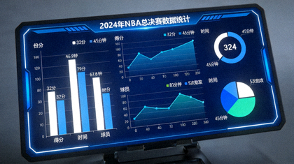 屏幕上展示体育比赛数据统计图表的画面